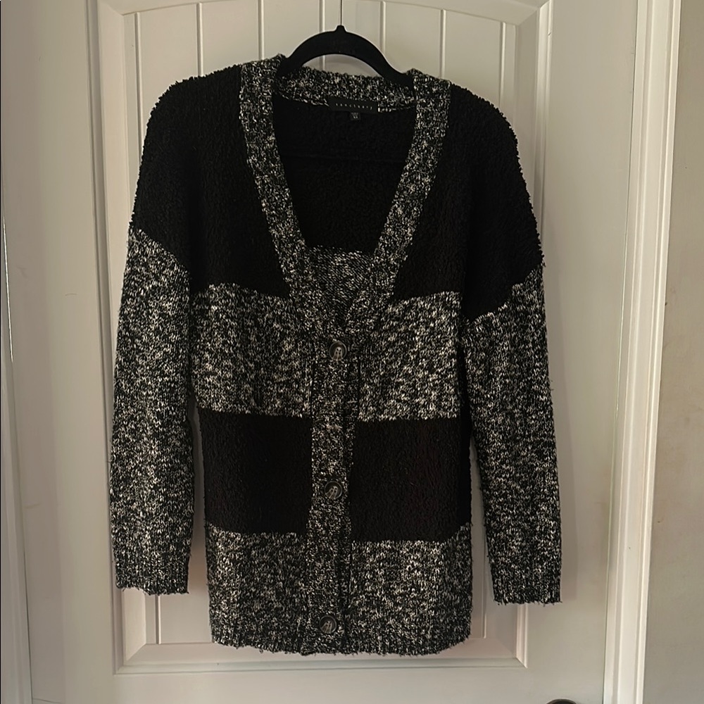 Sanctuary Modern Black and Gray Cardigan Sweater